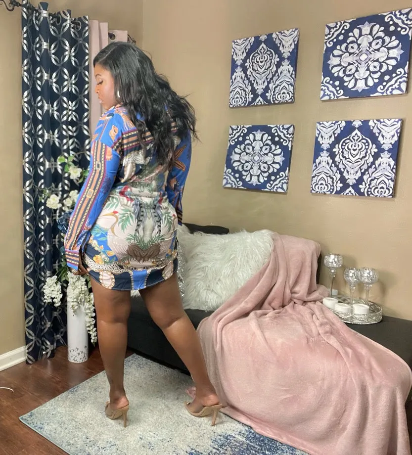 The "Wild Blue" Shirt Dress