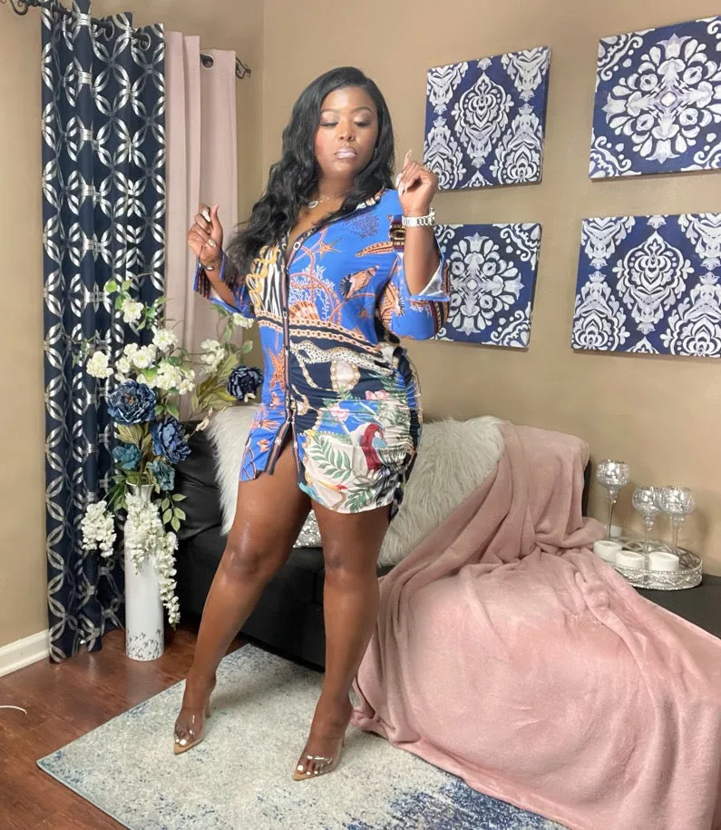 The "Wild Blue" Shirt Dress