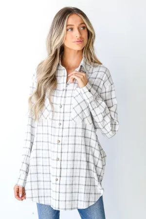 Treat Me Right Plaid Button-Up Blouse