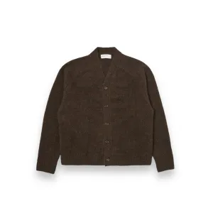 Universal Works David Cardigan 31458 brown alpaca knit
