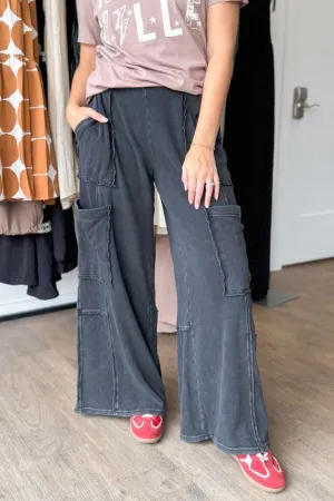 Utility Wide Leg Sweatpants Black