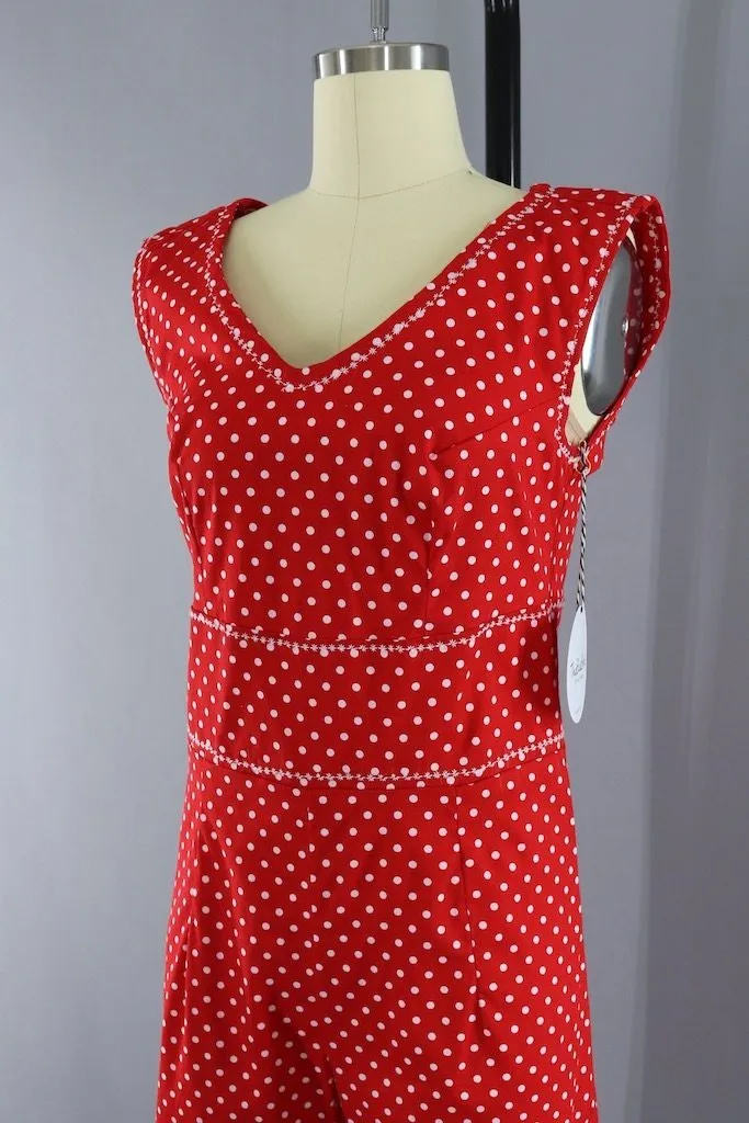Vintage Red Polka Dot Jumpsuit