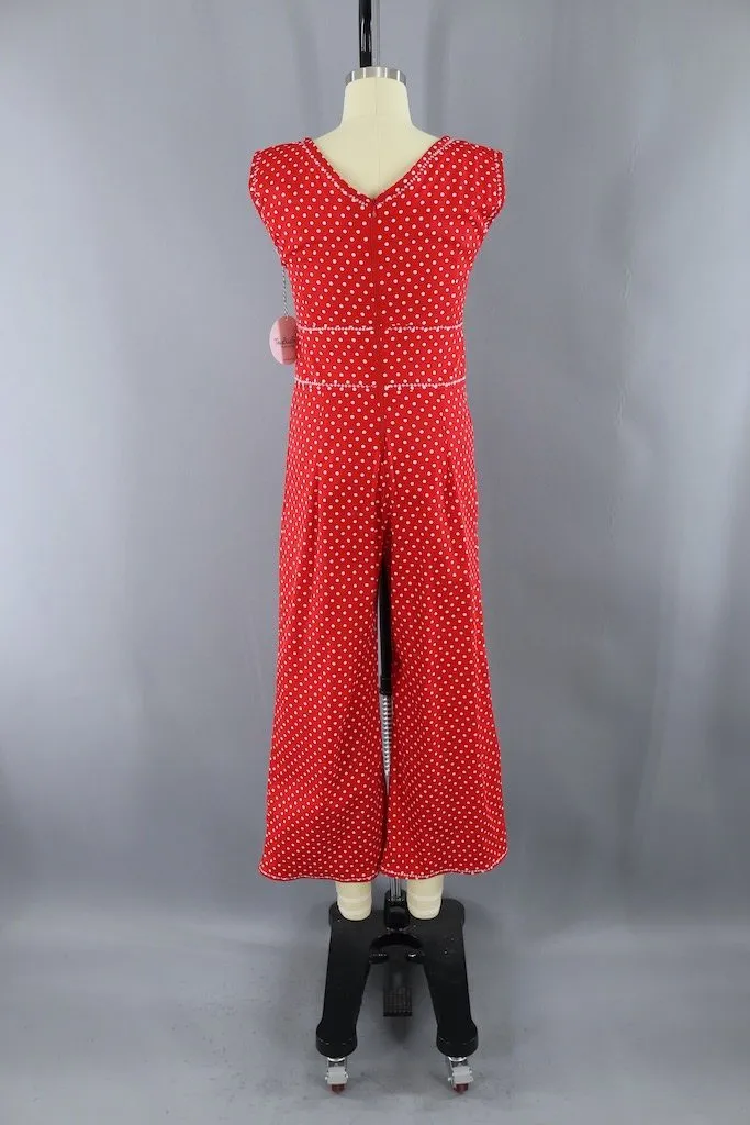 Vintage Red Polka Dot Jumpsuit