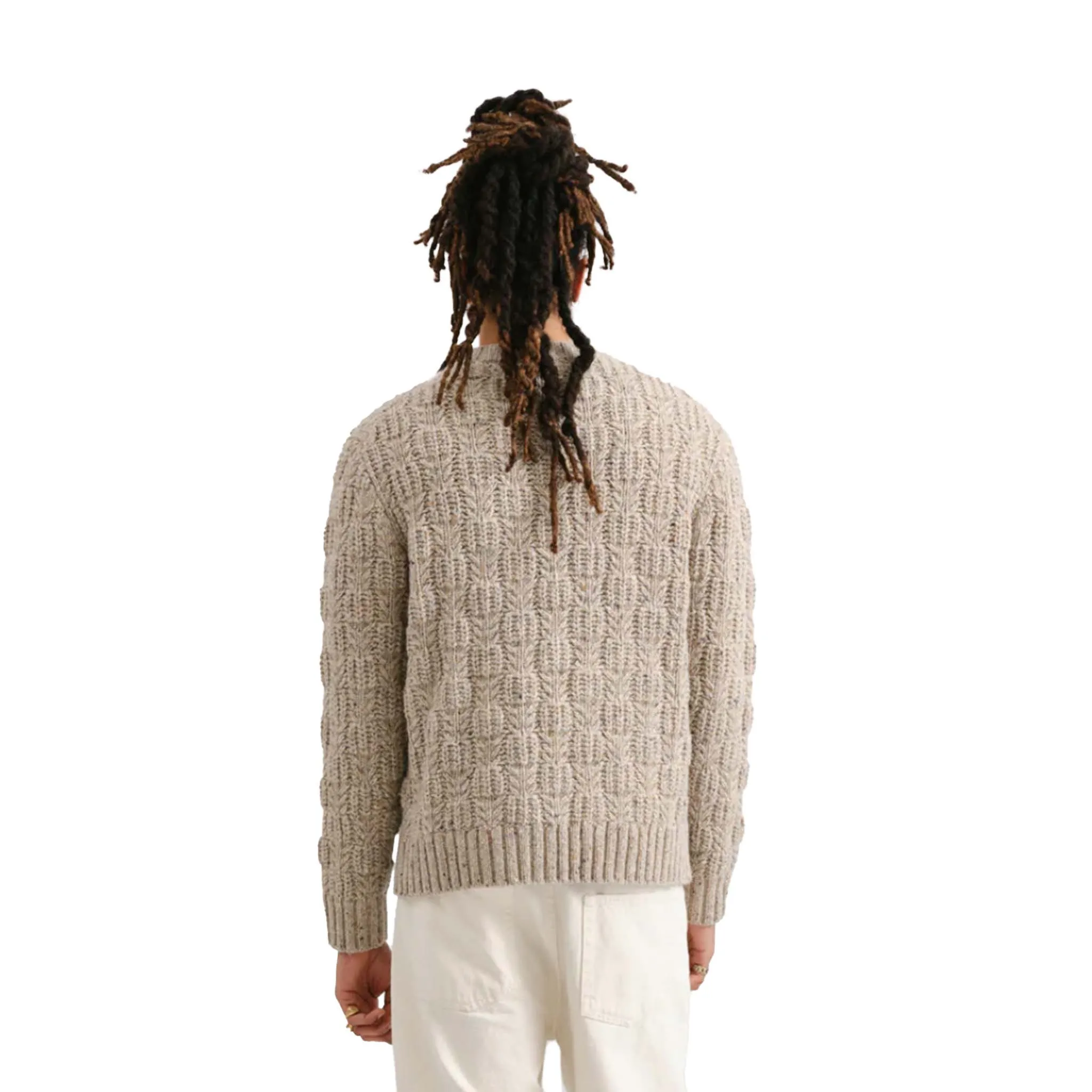 Wax London - Wilde Checkerboard Leaf Sweater - Natural