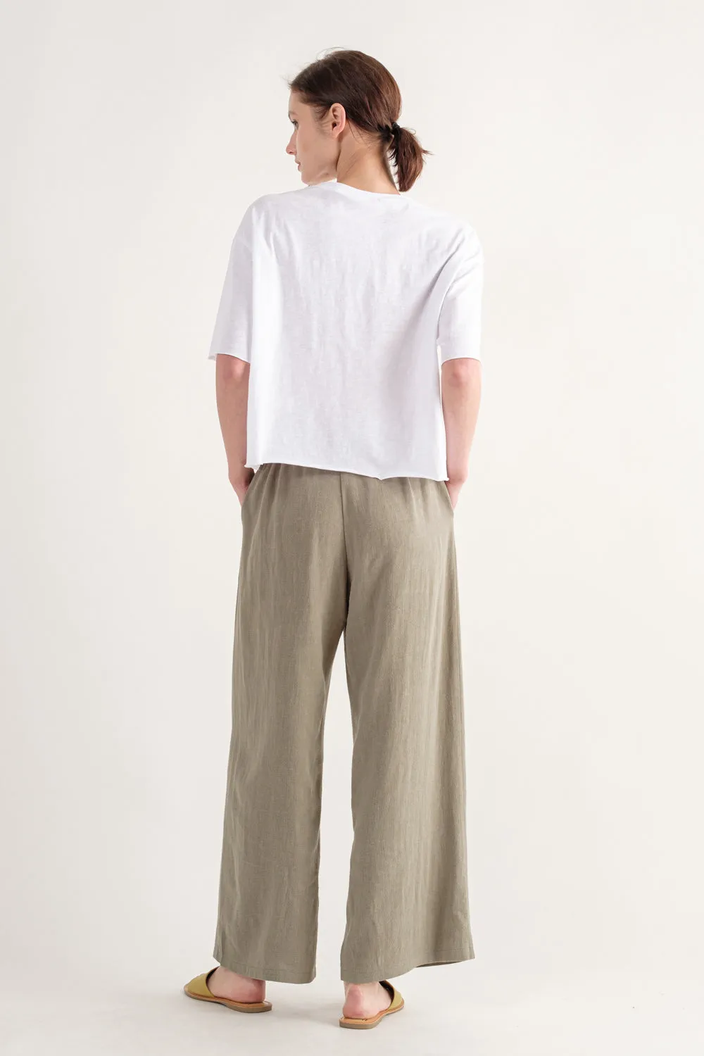White Slubby Cropped Tee