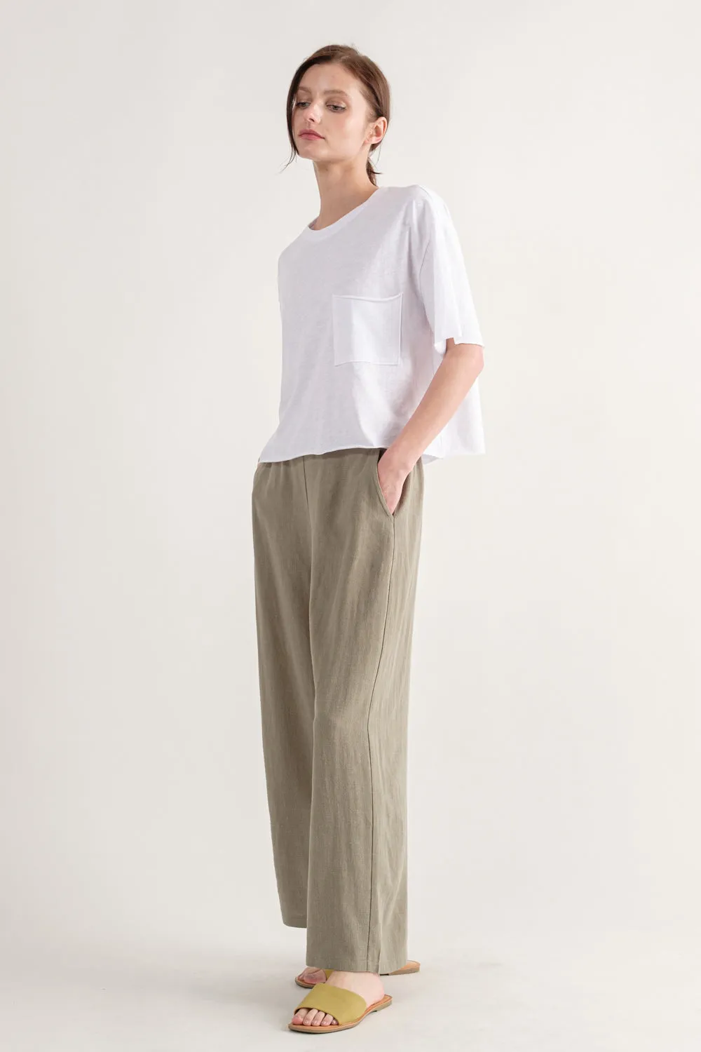 White Slubby Cropped Tee