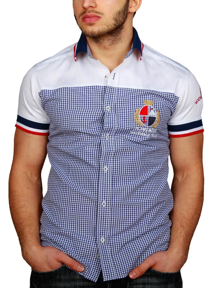 Y&R Men Hybrid Plaid Casual Button Up Shirt - White