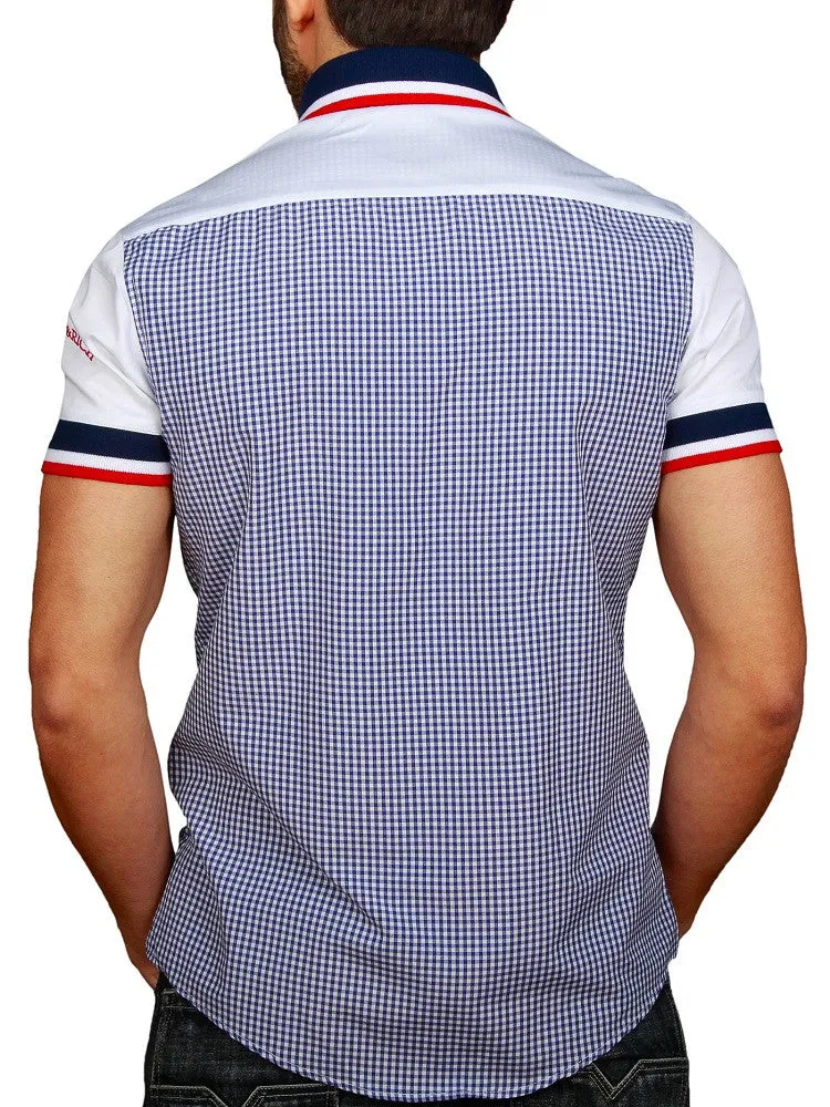 Y&R Men Hybrid Plaid Casual Button Up Shirt - White