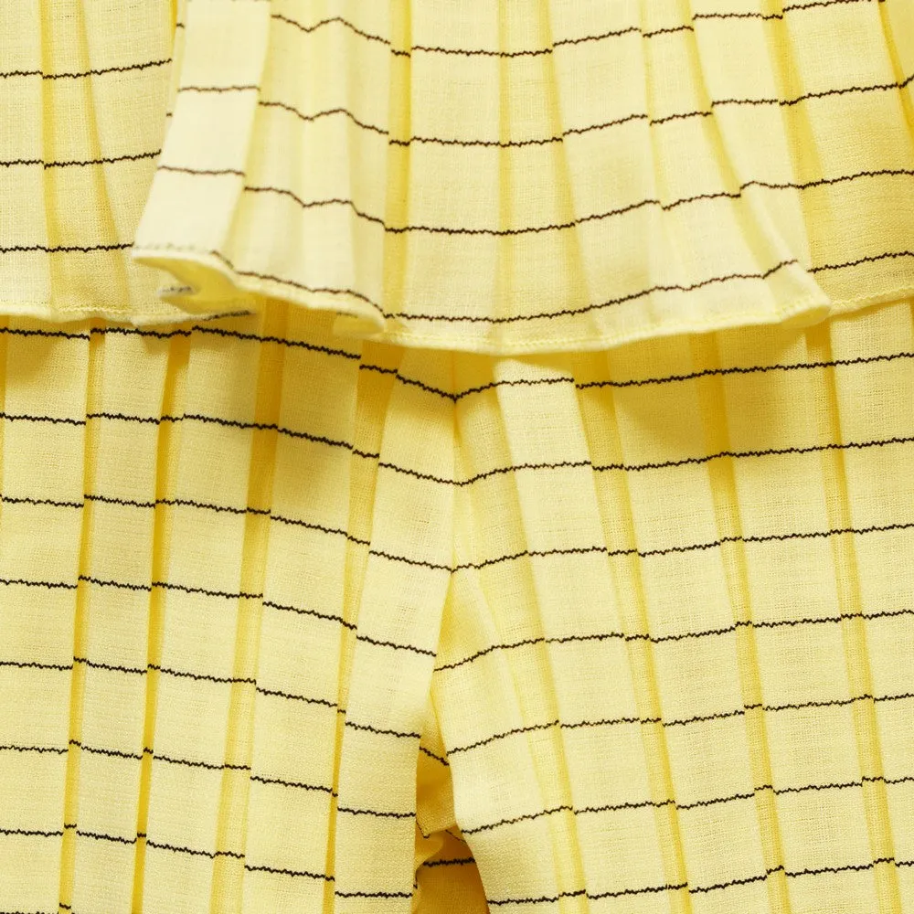 Yellow Striped Cape Style Jumpsuit