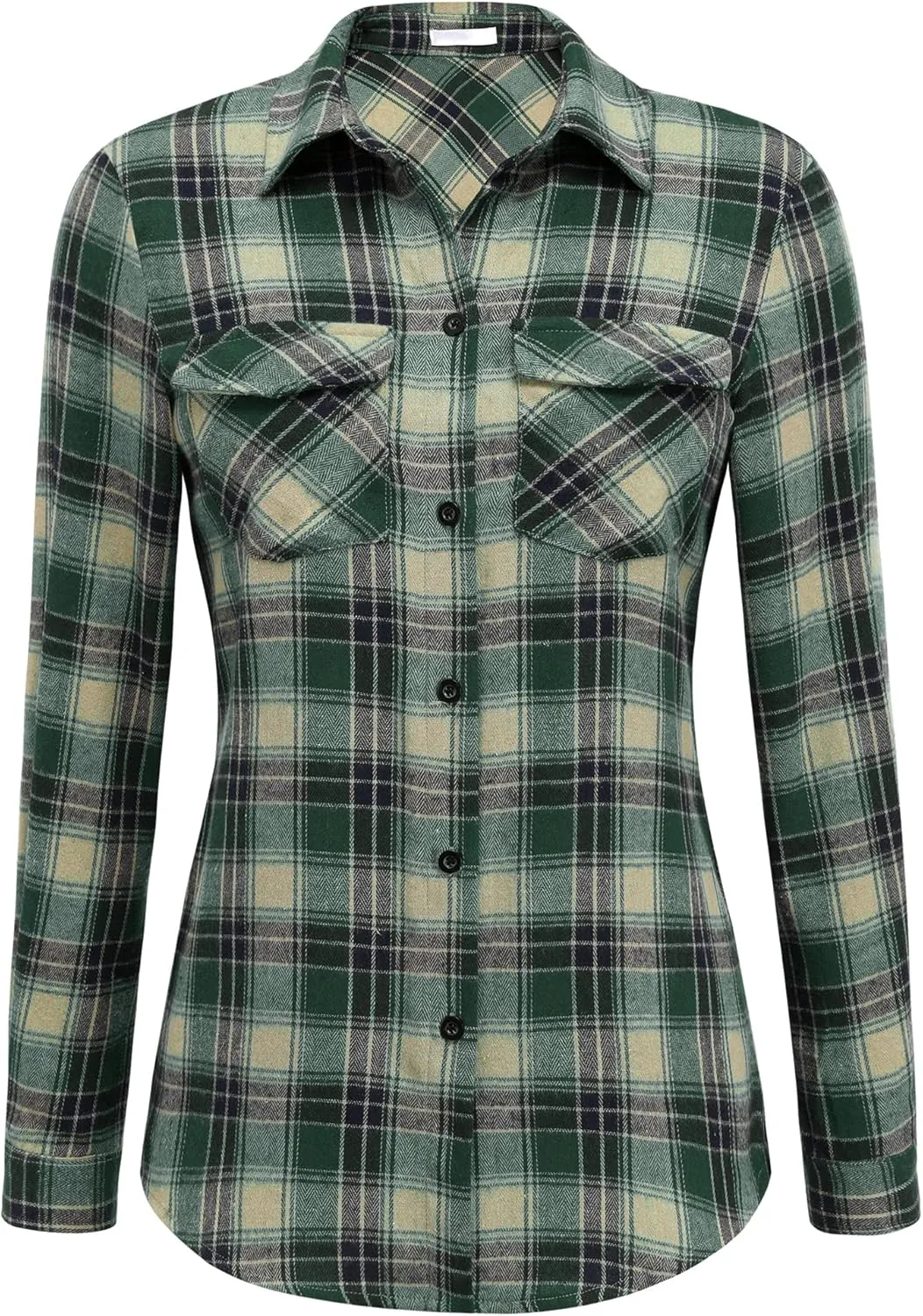 Zeagoo Checked Shirt Women's Long Sleeve Costume Blouse (DE Only)